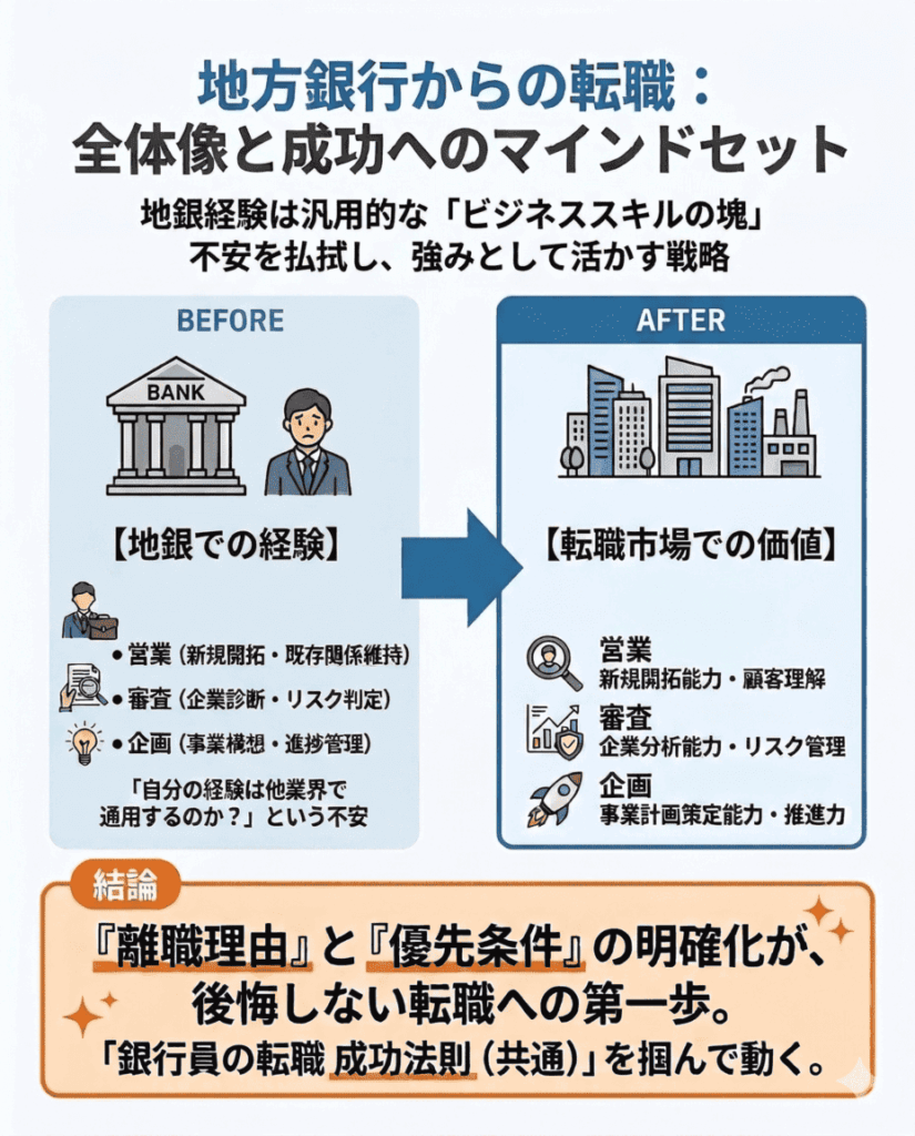 地方銀行から転職する際の全体像:ゴールと選択肢