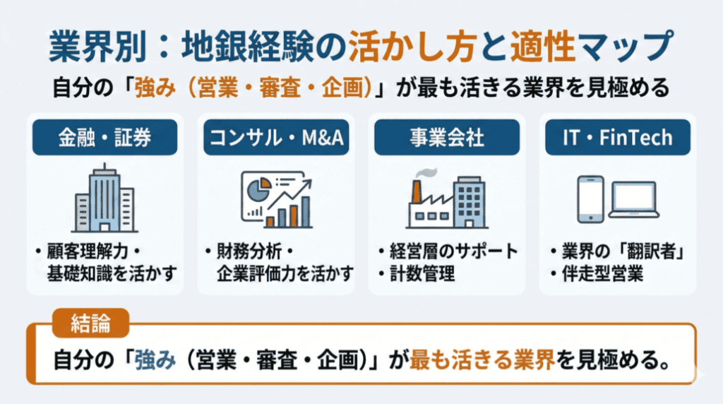 地方銀行からの転職先の選び方:業界別の適性