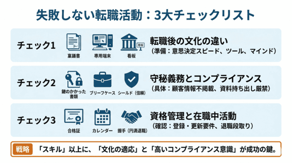 転職活動を失敗しないための注意点:守秘義務と資格の扱い