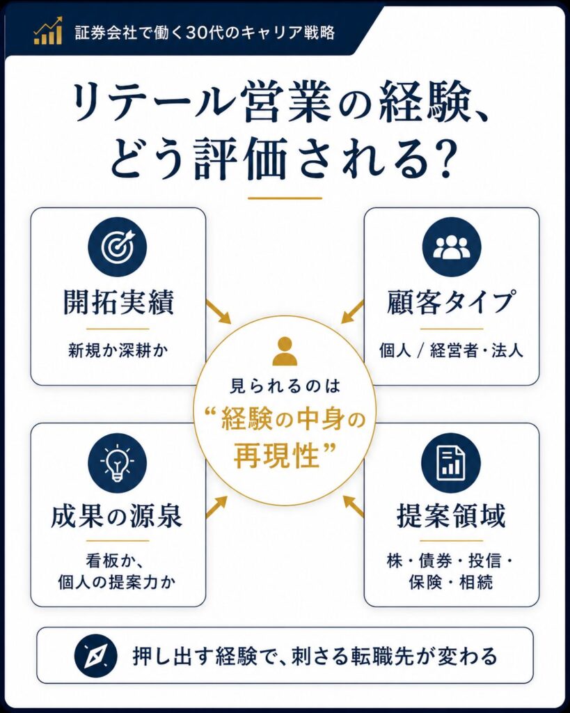 証券リテール営業経験の市場価値と職種別の評価点